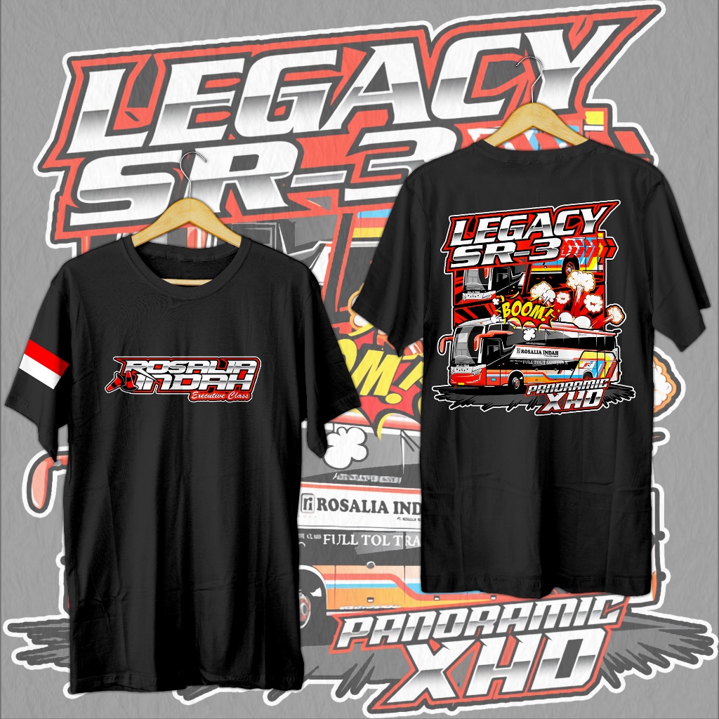 KAOS BUSMANIA ROSALIA INDAH JETBUS 3 LEGACY SR3 XHD COTTON COMBED 24S