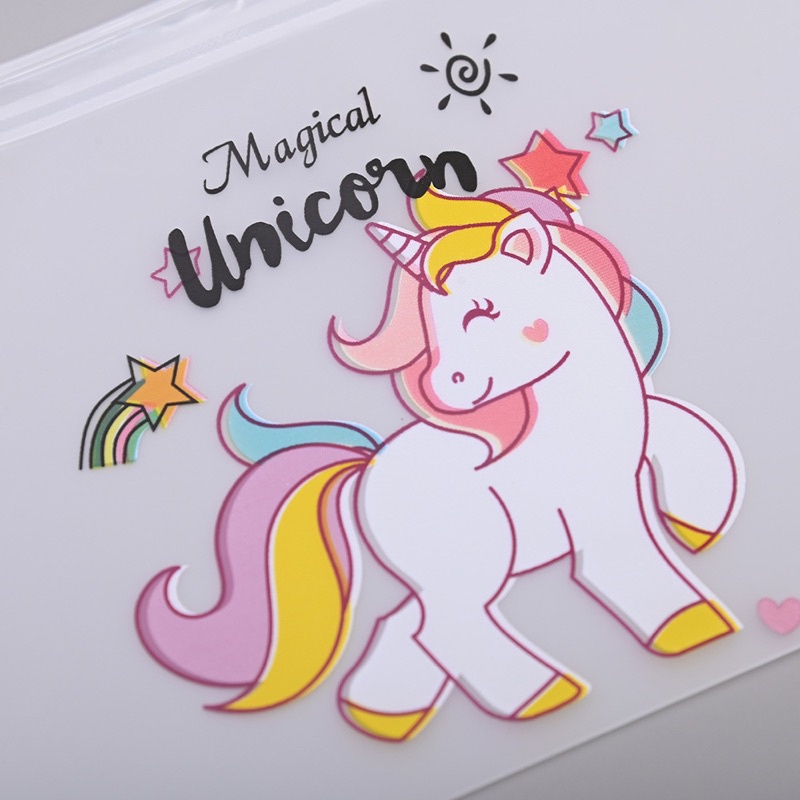 

KYUKA Pouch Unicorn Zipper Kantong Transparan