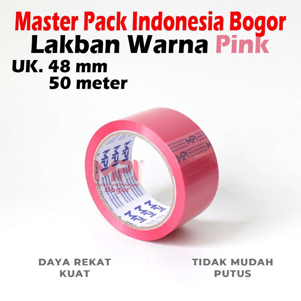 

Lakban MPI Warna Pink 48mm x 50 72 Yard - Isolasi Warna Master Pack Indonesia Bogor