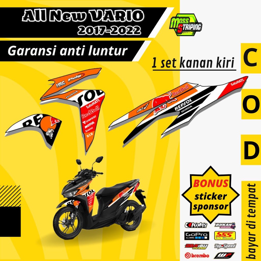 Striping Sticker List Variasi aksesories Motor all New vario 125 cc - 150 cc 2107 2018 2019  2020 20