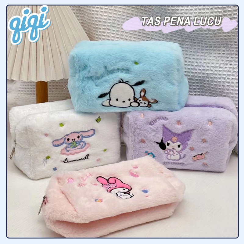 

Kotak Pensil gambar sanrio Ins lucu Kuromi Tas make up/tas kosmetik persegi kapasitas besar - Qiqi Treasure