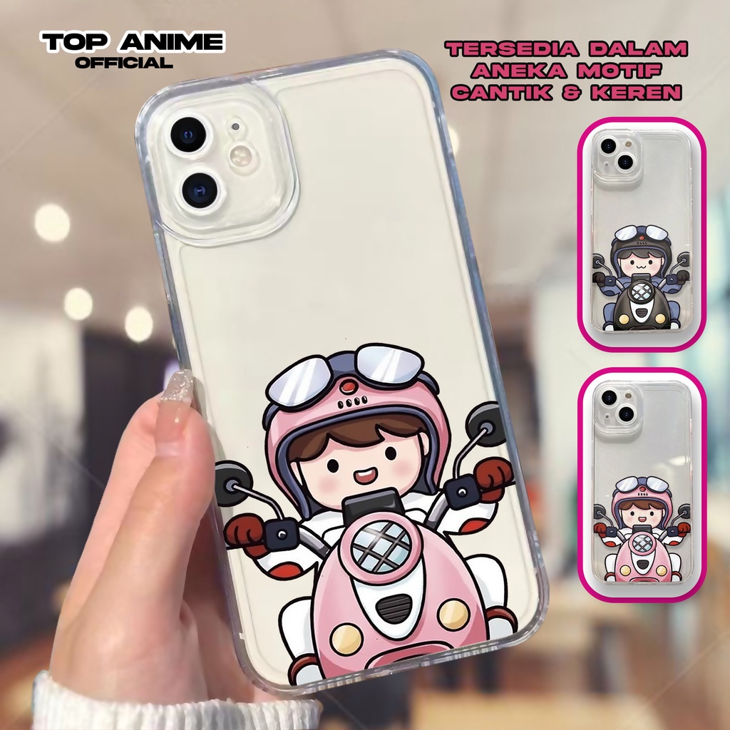 Softcase Bening Transparan Oppo A17 A17K A16 A15 A5S A57 RENO 8T RENO5 RENO6 TA297 Couple Bike Lucu 