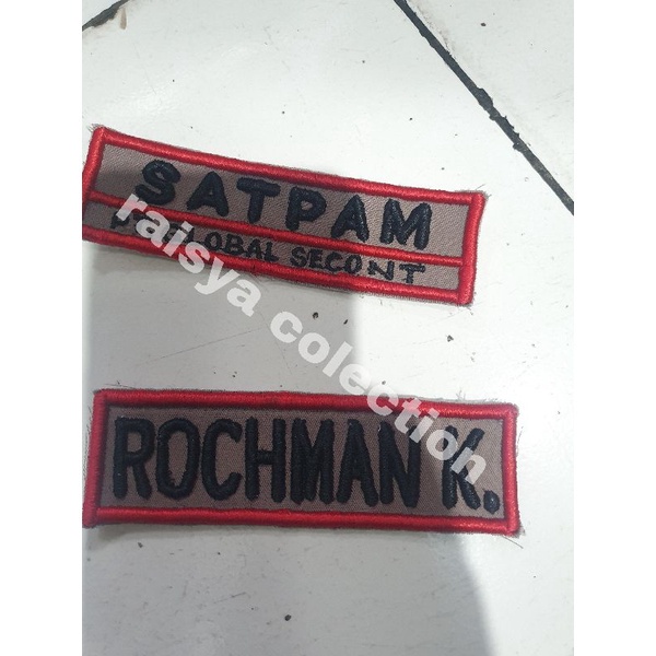 Bordir Bordir bet bordir timbul nama satpam Terbaru BordirNama dada Bordir Nama Custom Nama dadabisa