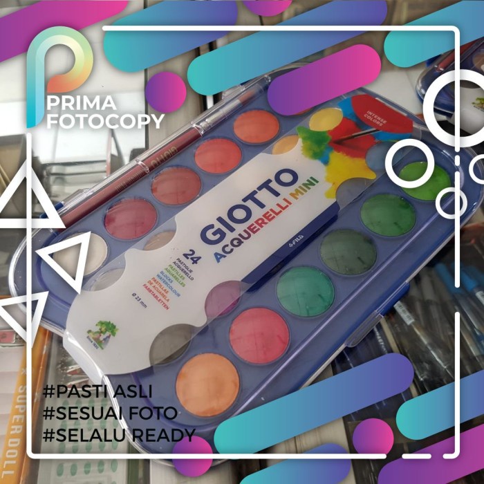 

Cat Air Bubuk Kering Giotto 24 Warna Dengan Kuas | Original Acquerelli