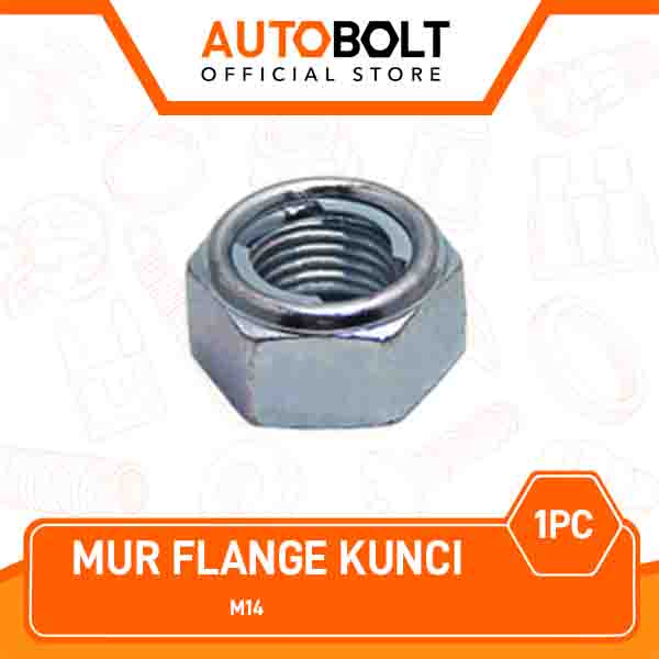 Mur Flange M14 M 14 Kunci 14 mm Kunci 22 mm Nut