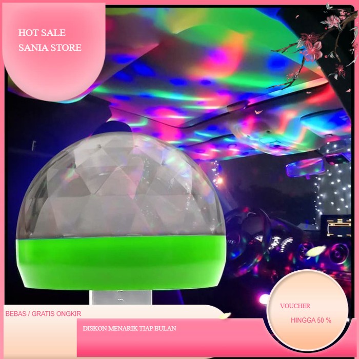 LAMPU LED RGB DISCO COLOK USB LAMPU KABIN MOBIL INTERIOR DISCO LAMP