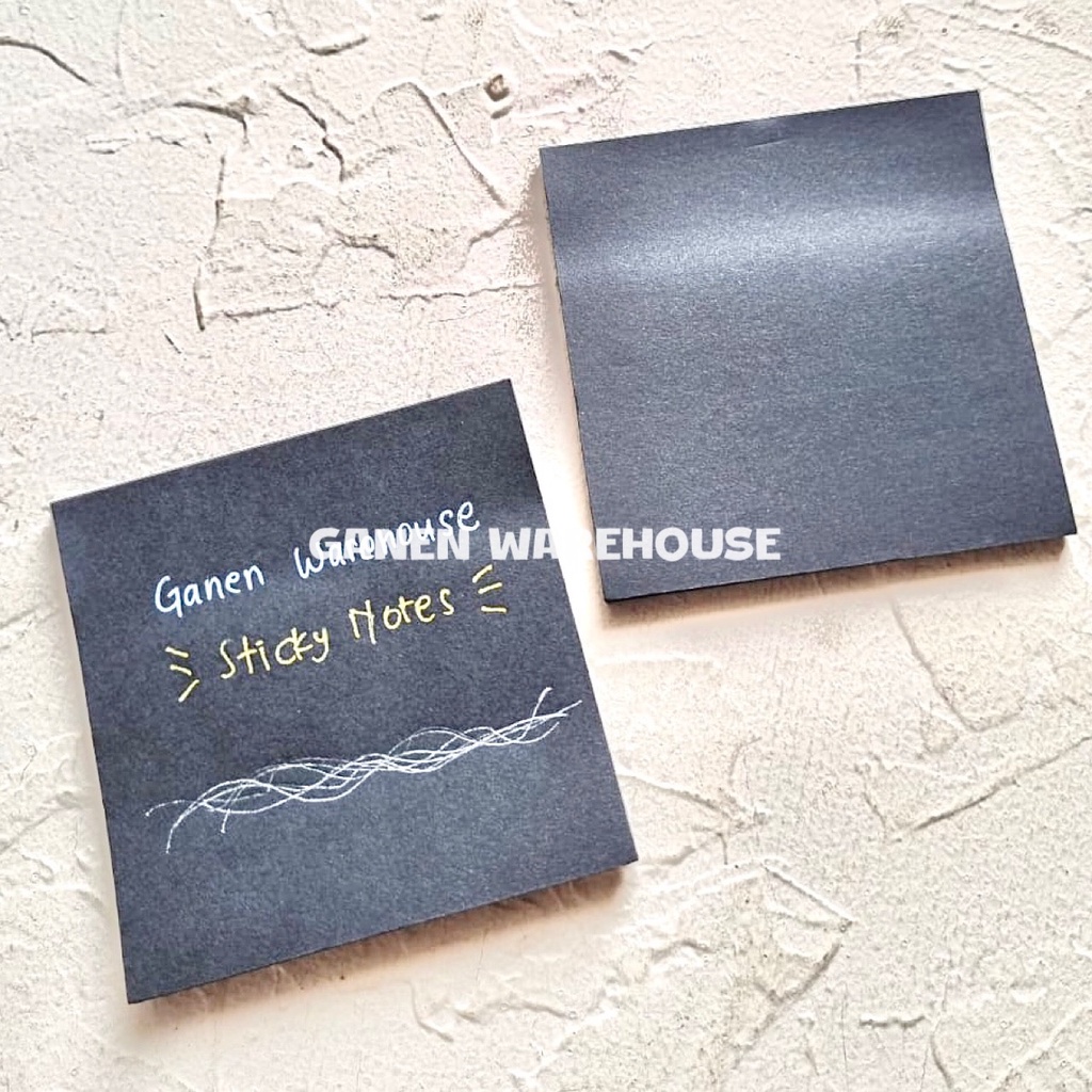 

[GW] Black Sticky Notes 1 Pcs Memo Warna Hitam