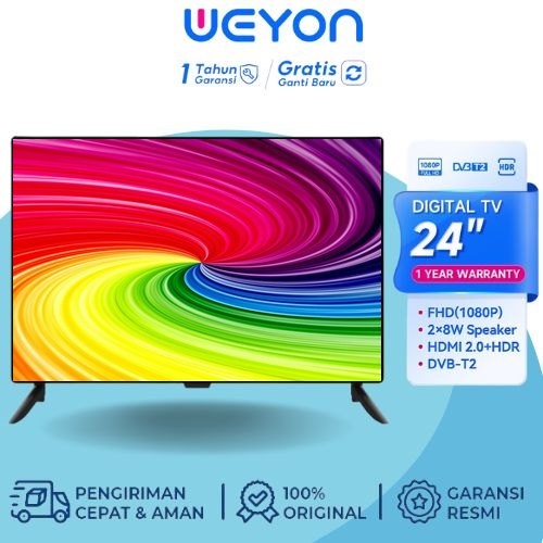 HARGA SALE TERBARU 2022 DIGITAL TV LED 24 inch FULL LAYAR HD Support USB HDMI Bisa buat Monitor CCTV