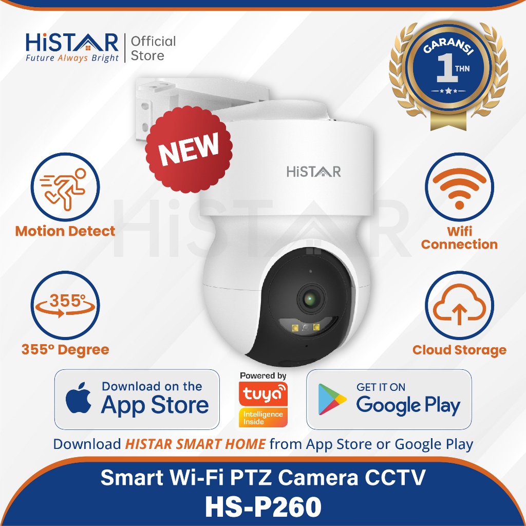 CCTV【Garansi 1 Tahun】 HiSTAR SMART PTZ CAMERA CCTV Kamera Smart Wifi Two-way audio Waterproof CCTV C