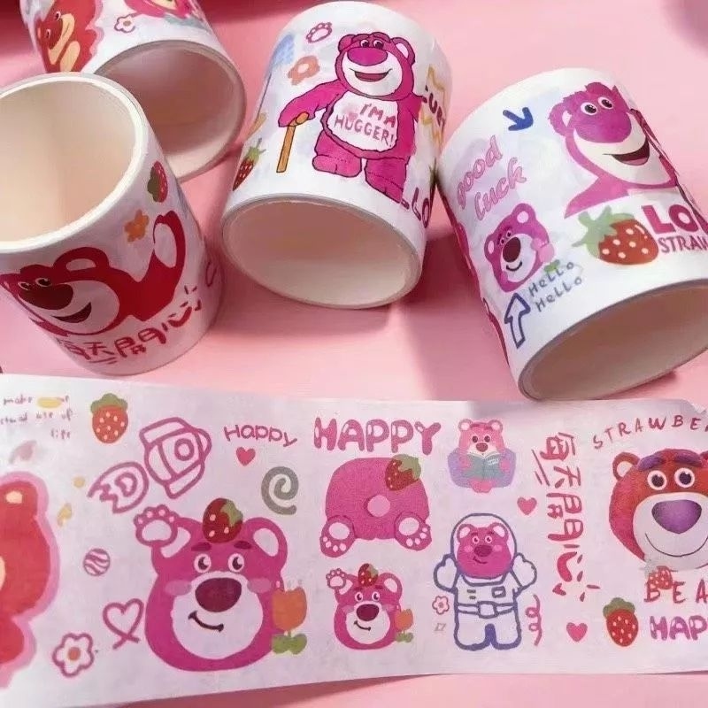 

Washi Tape Lotso Kreatif Dekorasi Kado aesthetic DIY 1 set isi 6 roll isolatip solasi Bergambar