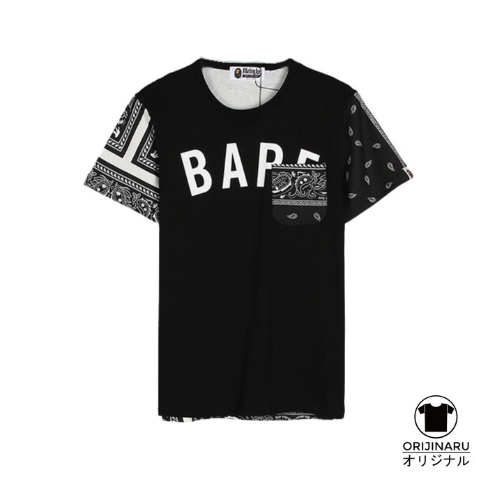 Tshirt Bape Bandana Tee Black Baju Kaos Branded Pria Wanita - XXL