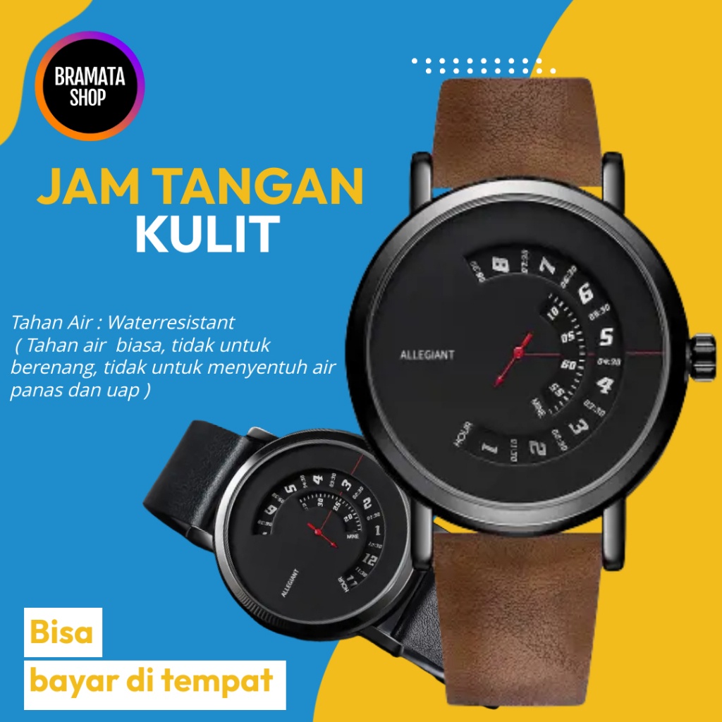 Jam Tangan Pria YAZOLE Anti Air Original KULIT AL R16
