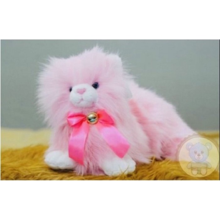 LUCU Boneka Kucing Lucu Import - Free Sisir Kucing - Pink BESAR