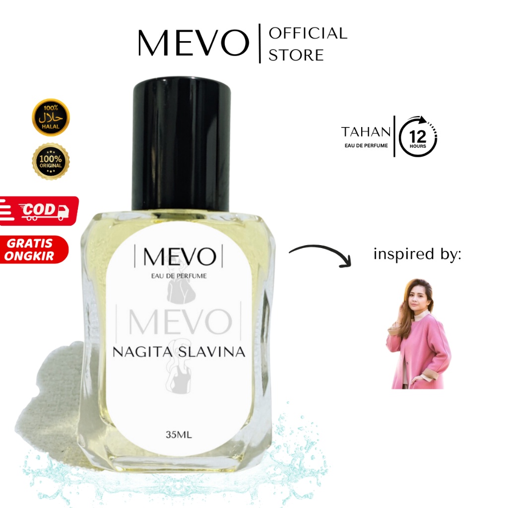 MEVO - Parfum Wanita Tahan Lama Aroma Lembut Manis Inspired By NAGITA SLAVINA  BPOM| Parfume Perfume Farfum Minyak Wangi Cewek