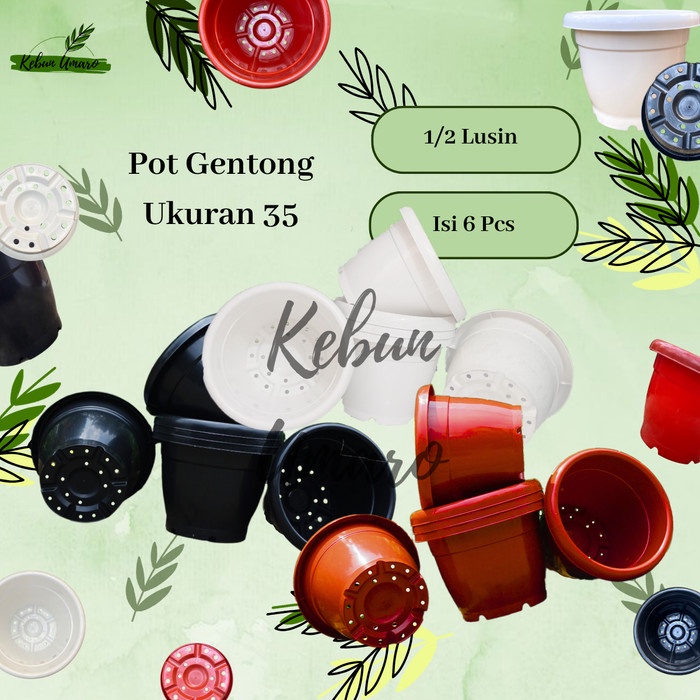 GROSIR 1/2 Lusin Pot Gentong Ukuran 35 / Pot Besar / Pot Jumbo / Pot Vinca / Pot Tanaman / Pot Bunga / Pot Plastik / Kebun Umaro