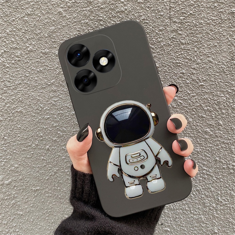 For itel A70 case casing Astronaut Bracket Smooth Soft Silicone Anti Collision for itel A70 P55 A60 A60S S23 Plus Back Cover