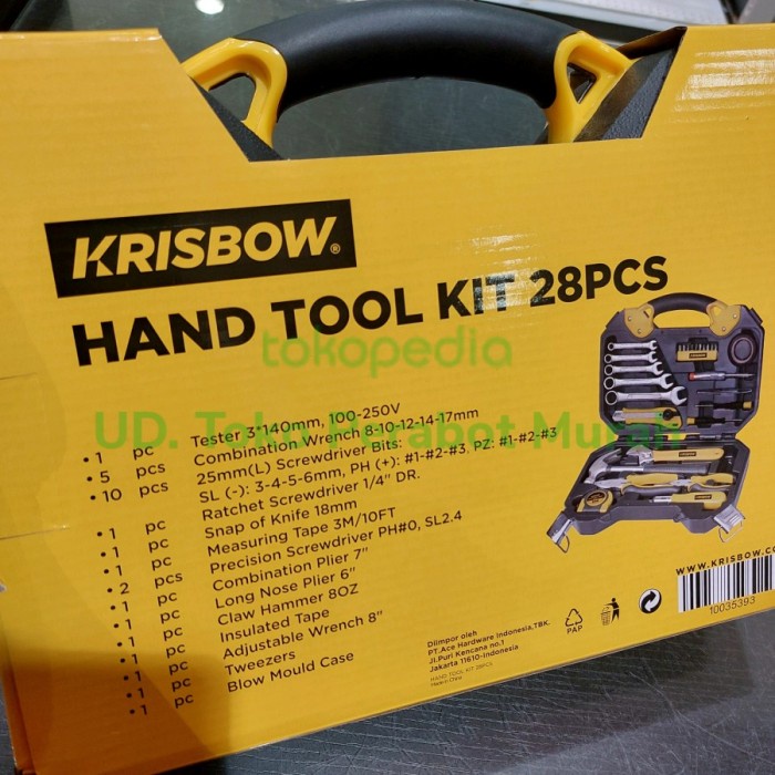 Toolkit krisbow 28 pcs / Perkakas Mekanik / toolset krisbow