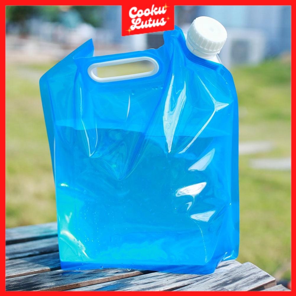 Jerigen 10 Liter Kantong Air Minum Lipat Portable Camping Water Storage - Biru