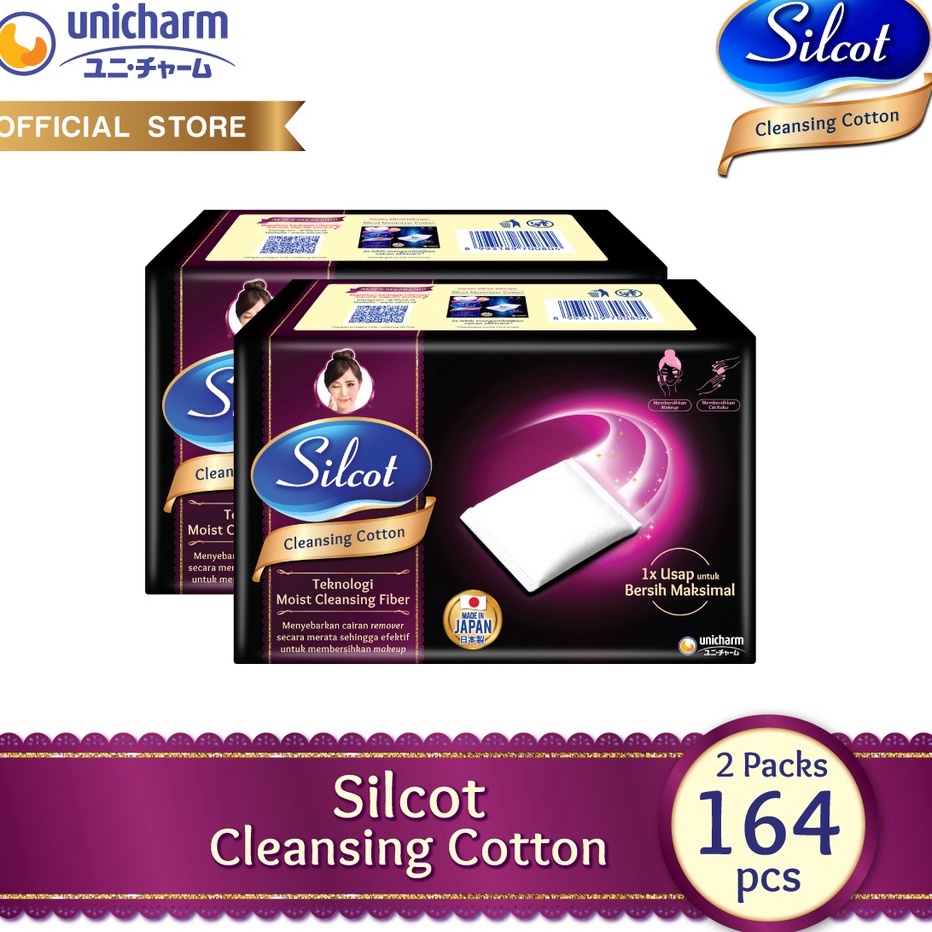 COD  Silcot Cleansing Cotton 82 - Kapas Kecantikan Unicharm / Kapas Wajah / Kapas Pembersih Make Up 