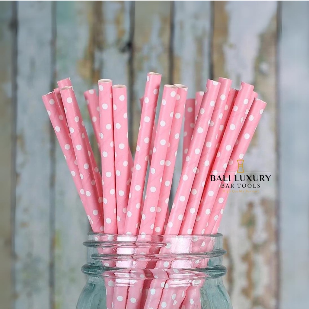 Paper Straw Party Straw Polka Dot pack of 25pcs