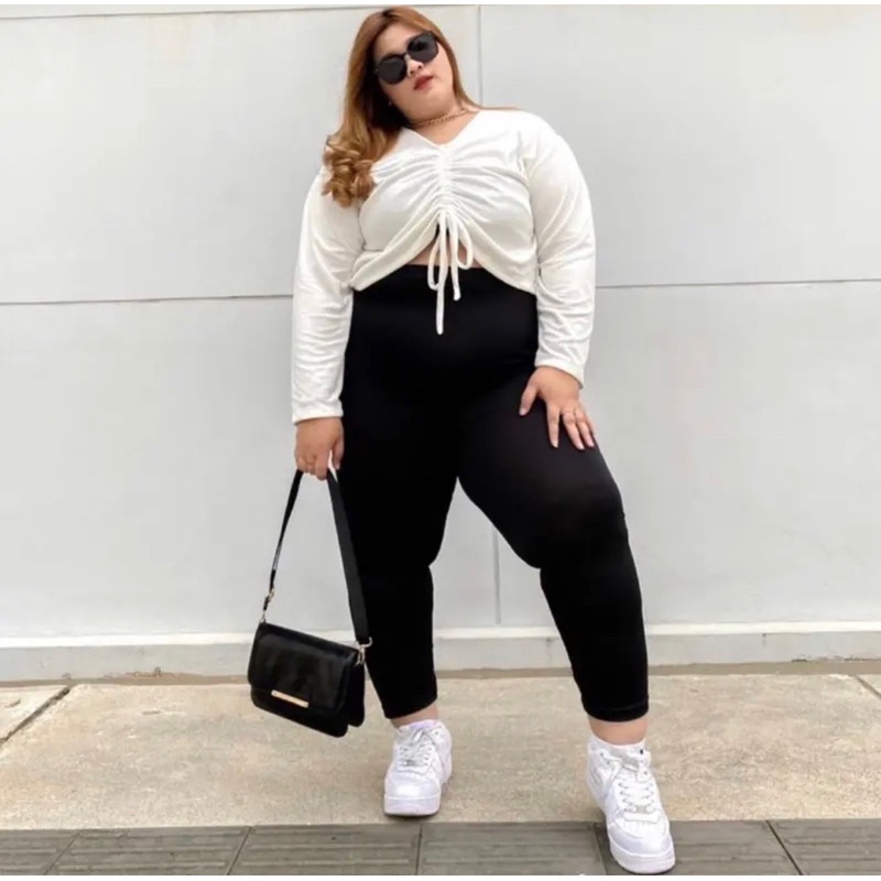 Leging Jumbo Tebal Panjang Legging Super Jumbo Muat Big Size Besar Spandek Tidak Gatal Leging Senam 