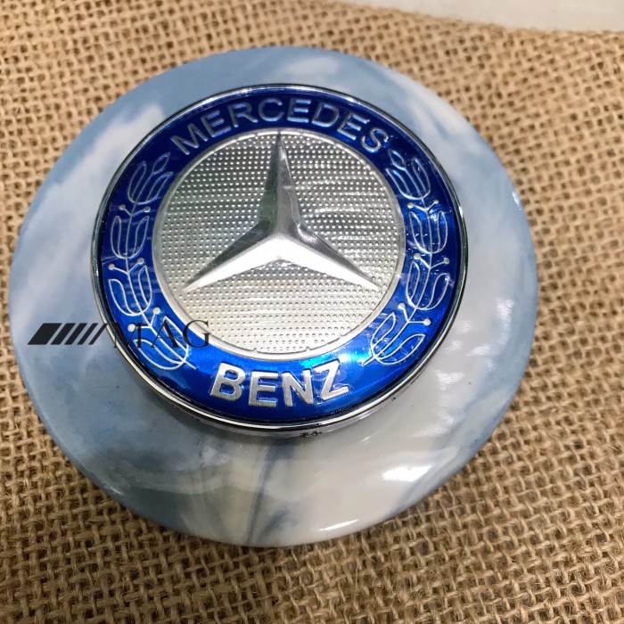 Dop Velg Roda Emblem Mercedes Benz 6cm 60mm Tutup Dop Roda Mercy Ori - Biru Padi ABY27