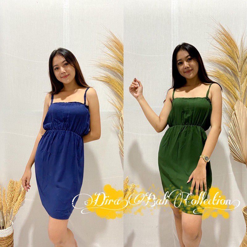 KS01 - DRESS WANITA TALI TERBARU 2023 / MINI DRESS BALI KEMBEN KERUT MURAH / BAJU RUMAHAN SIMPLE POL