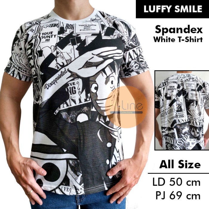 MURAH-  KAOS LUFFY KOMIK KAOS DISTRO PRIA KARTUN ONE PIECE LUFFY COMIC PUTIH - Takemichi- 1.2.23
