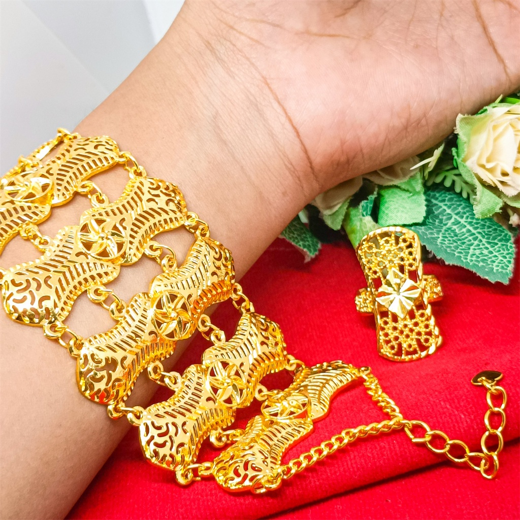 Gelang Kendari Perhiasan Gelang Tangan Bangkok Lapis Emas Hongkong  Asli  Bangle Model Dubai Fashion