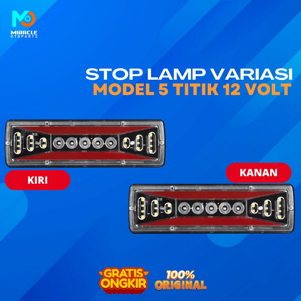Stoplamp Mobil Pick Up Model 5 Titik 30CM 12 Volt ( 2 Buah ) Kiri Kanan / Lampu Variasi Mobil Pickup