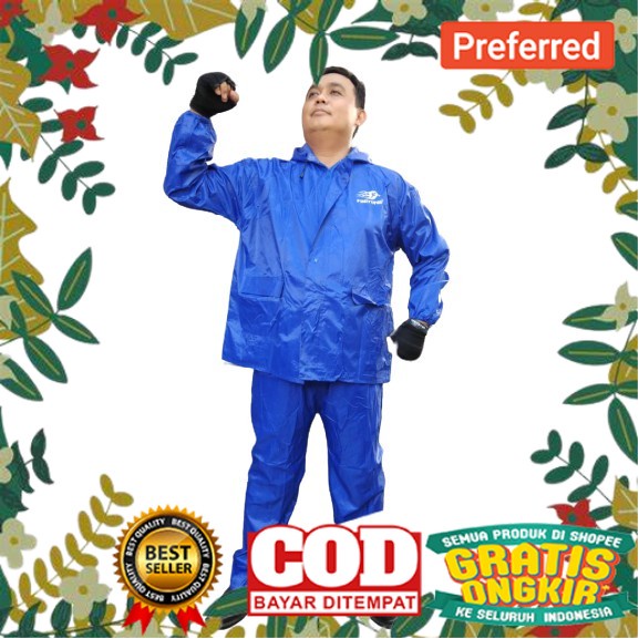 fortune  Jas Hujan Stelan Jaket Celana Parasut TasLan Bahan Seperti Axio - jas hujan jumbo// MODEL B