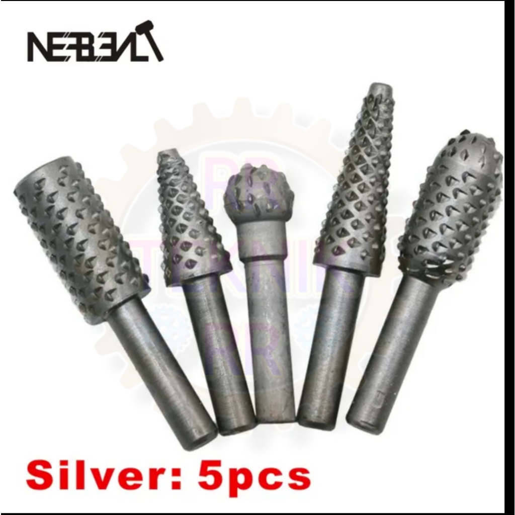 5 PCS MATA BOR KIKIR UKIR KAYU TUNER 5 PCS RASP 6mm