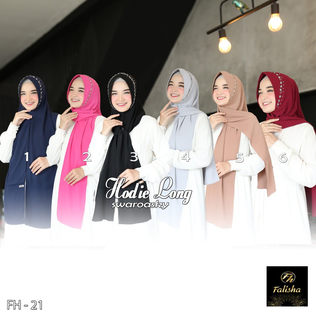 Jilbab Pashmina Hodie Long Swaroski Ori Falisha Hijab by Athirtextile
