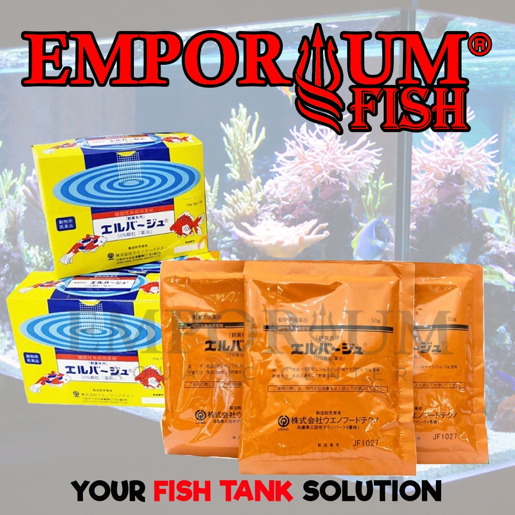 ELBAYU 50 GRAM OBAT IKAN AEROMONAS OBAT KOI ASLI JEPANG