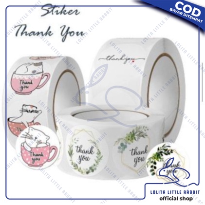 

Sticker Thank You 1 Roll 500PCS Stiker Label Makanan Tulisan Segel Ucapan Terima Kasih / Stiker Label Thankyou Kemasan Packing Serbaguna