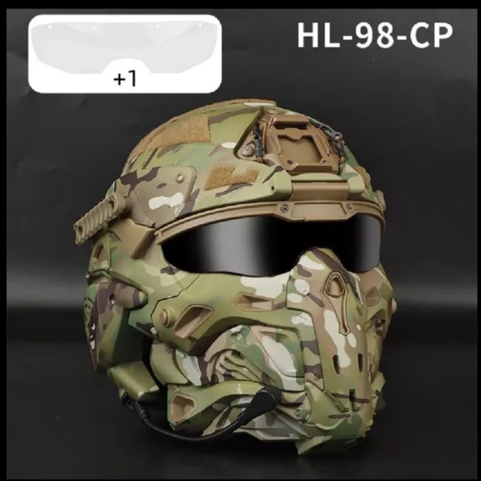 W-Ronin Assault Fast Tactical Helmet and Tactical Mask, Multi-lens - Loreng.