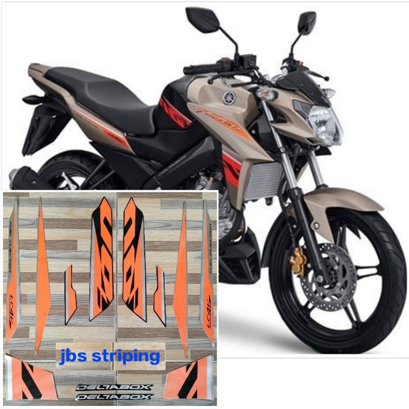 striping  Yamaha Vixion strip oren bodi gold tahun 2016 2017 stiker lis strip vixion vixsen kualitas