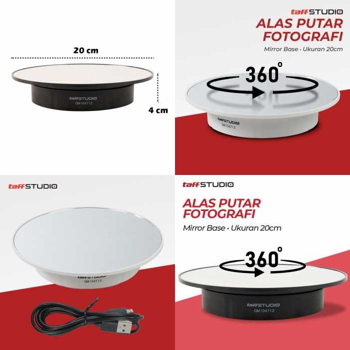 

Alas Putar Fotografi Mirror Rotating 360 Turntable 20cm