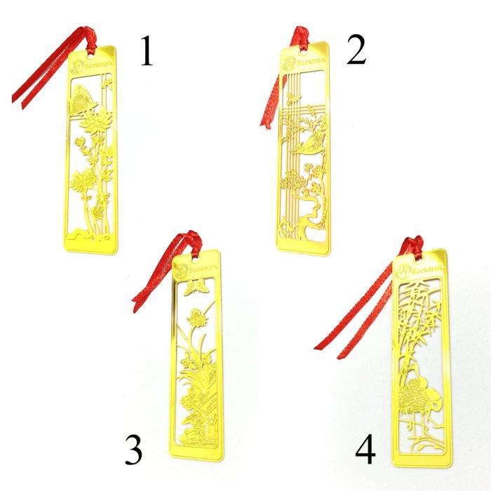 

bookmark pembatas buku bunga chrysanthemum plum orchid bamboo