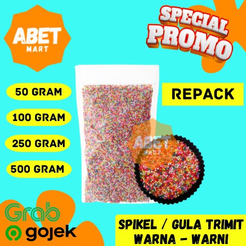 

Spikel Gula Trimit Warna Warni 50 100 250 500 Gr - Gram Penghias Kue