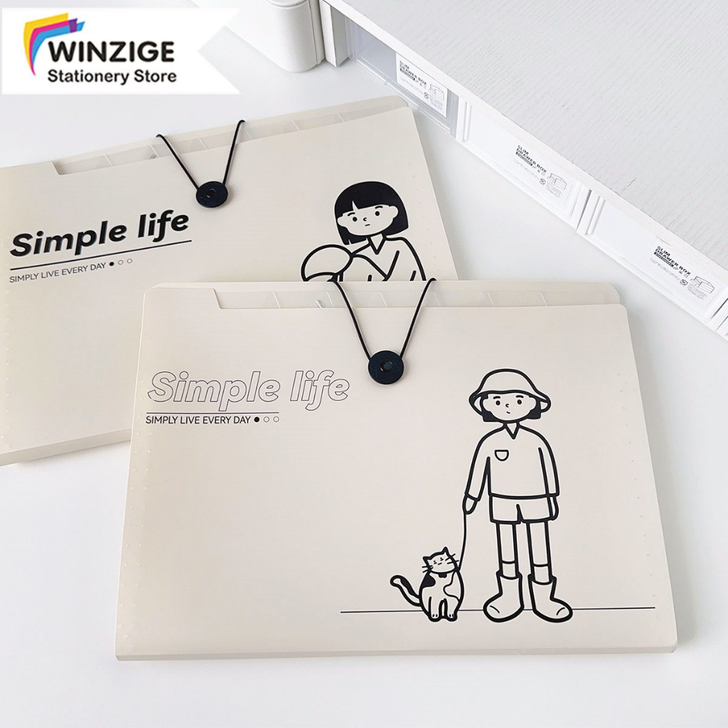 

Winzige Tas File A4 Lucu 8 / 12 Sekat Indeks Bahan Cute Document Bag A4 File Folder Organizer