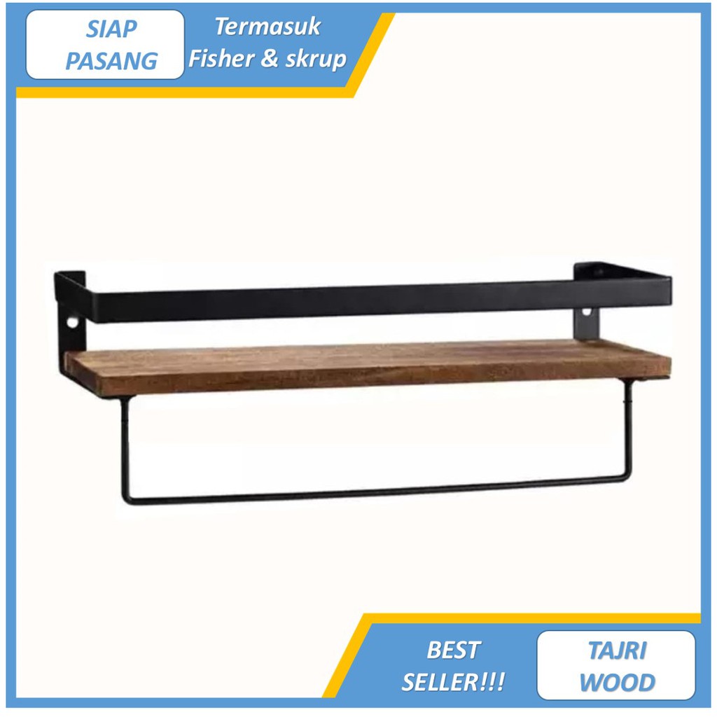 Barang Unik rak dinding kamar  minimalis murah / RAK DINDING BESI KAYU MINIMALIS
