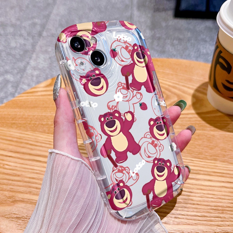 Soft Shockproof Cute Strawberry Bear Phone Case is Suitable For Samsung A30/A20/A205/A305/M10S/A32/A
