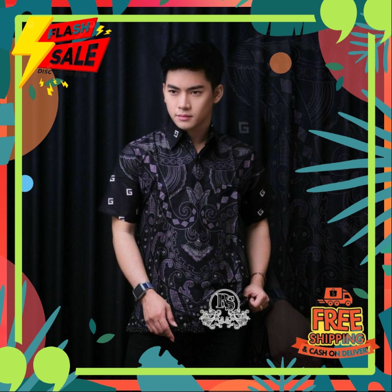 Imlek chinese new year /Batik pria lengan pendek PREMIUM motif KERATONAN NAY BATIK size M L XL XXL[N