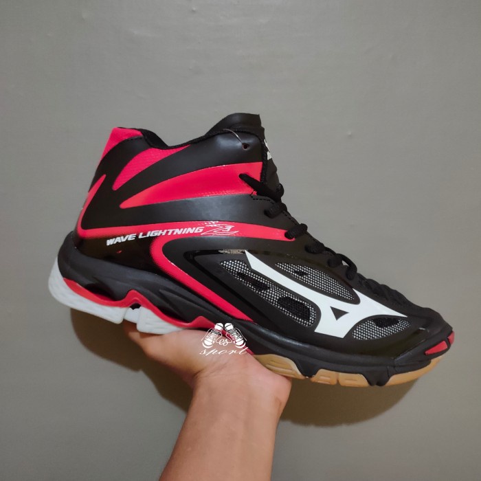 Terlaris ✨ -Sepatu Mizuno Wave Lightning Z3 Mid Terbaru Sepatu Voli wlz 3 - white black, 40