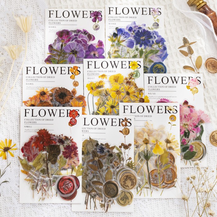 

Sticker Scrapbook Bunga PET Isi 40 Lembar DIY Stiker Journal Flower ED