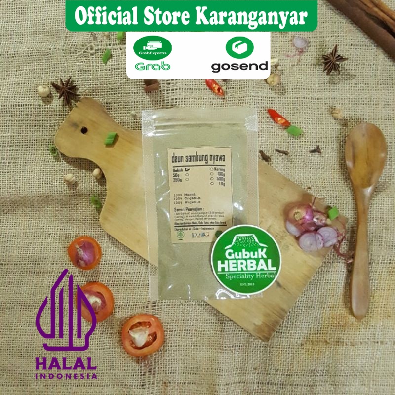 

DAUN SAMBUNGNYAWA BUBUK 100 GRAM / BUBUK HALUS / MURNI TANPA CAMPURAN