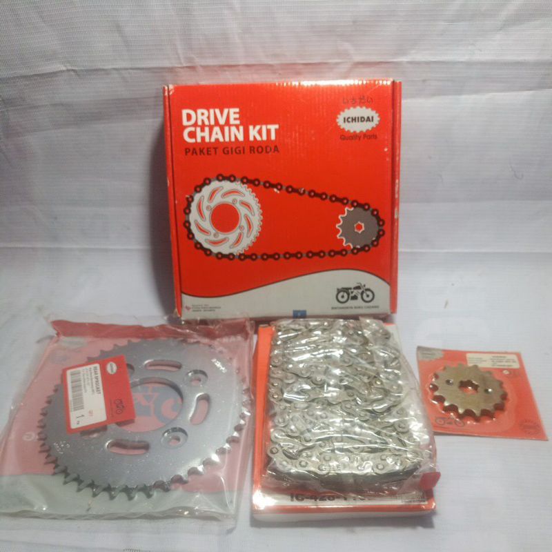 GEAR GER GIR SET SUPRA FIT NEW/REVO UKURAN 14/40T  428-110L MEREK ICHIDAI