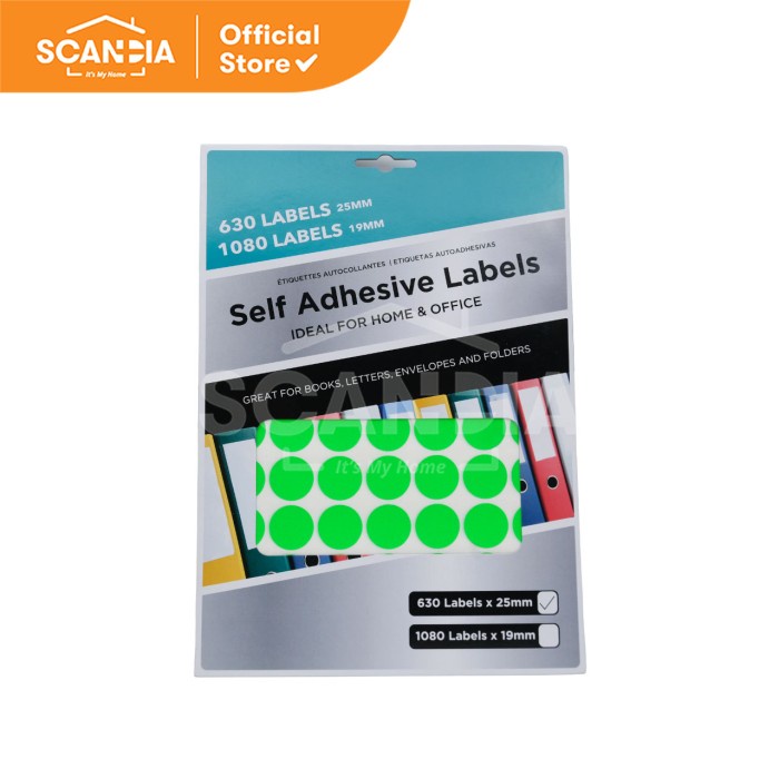 

SCANDIA Label Labels Neon Round Sizes Green (SL0032)