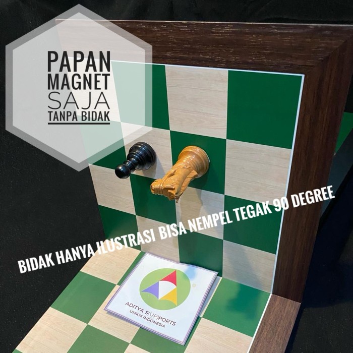 Papan Catur Saja MAGNET Tanpa Bidak Lipat 4 STANDAR PERCASI